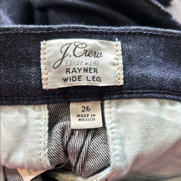 J Crew Rayner Jean Wide Leg Dark Wash Trouser High Waist Sz 26 NEW - Picture 3 of 9